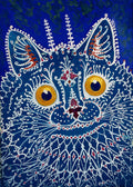 Gato en 'estilo gótico' de Louis Wain, c.1925 - Papel de regalo