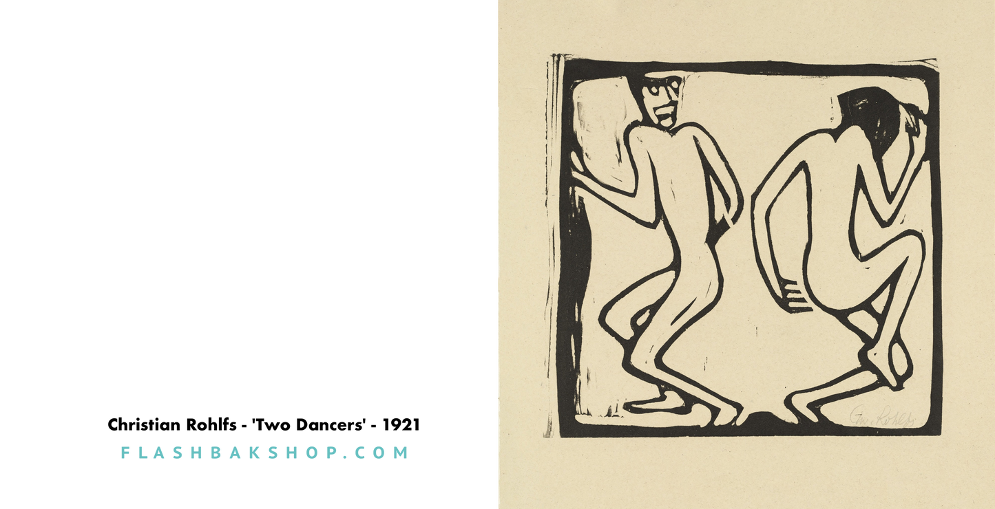 Two Dancers by Christian Rohlfs, 1921 - Square Greeting Card