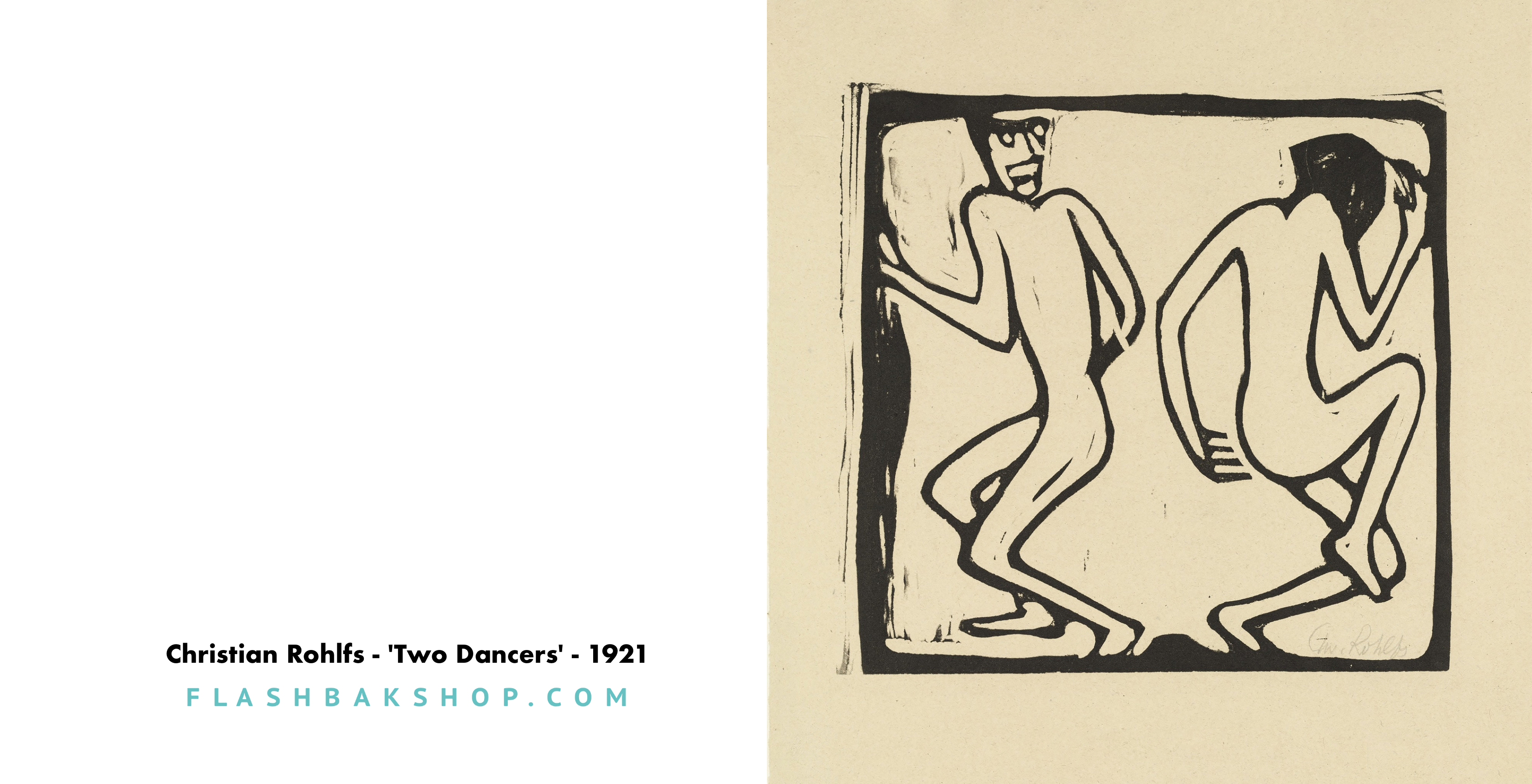 Two Dancers by Christian Rohlfs, 1921 - Square Greeting Card