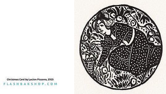 Christmas Card by Lucien Pissarro, 1925 - Square Greetings Card