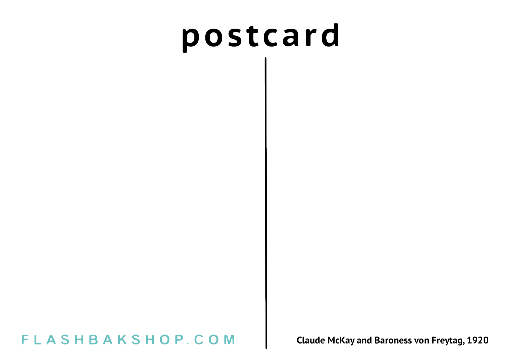 Claude McKay and Baroness von Freytag, 1920 - Postcard
