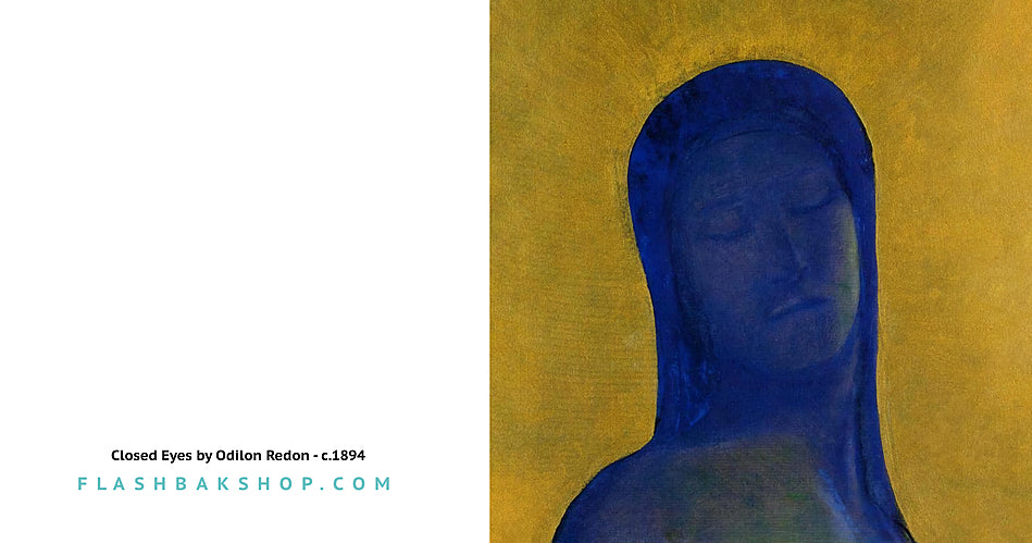 Ojos cerrados Odilon Redon - c.1894 - Cuadrado Tarjetas de felicitación