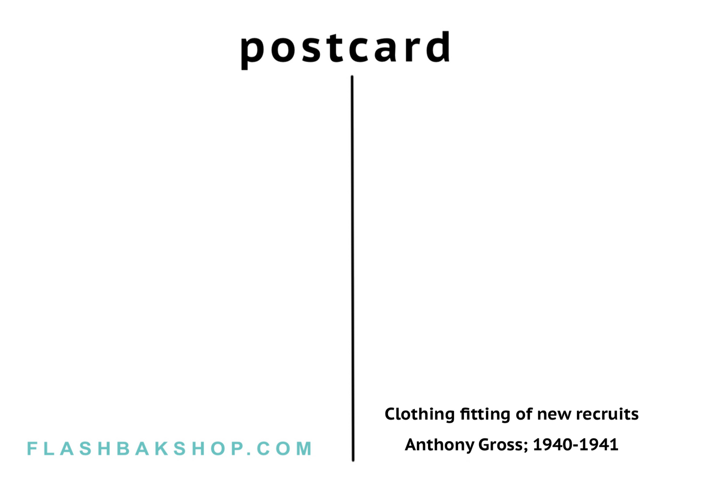 Essayage vestimentaire des nouvelles recrues par Anthony Gross, 1940-1941 - Carte postale