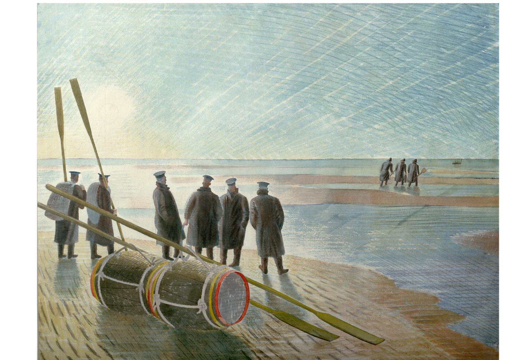 Dangerous Work at Low Tide by Eric Ravilious, 1940 - Postcard
