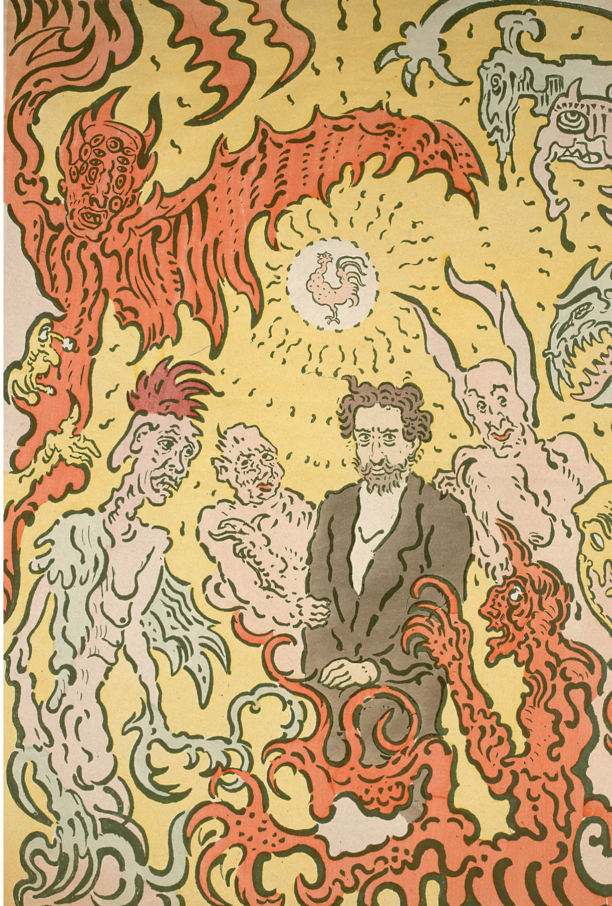 Demons Teasing Me (detail from  a poster for the James Ensor Exhibition  at the Salon des Cent in Paris), 1898 - Postcard