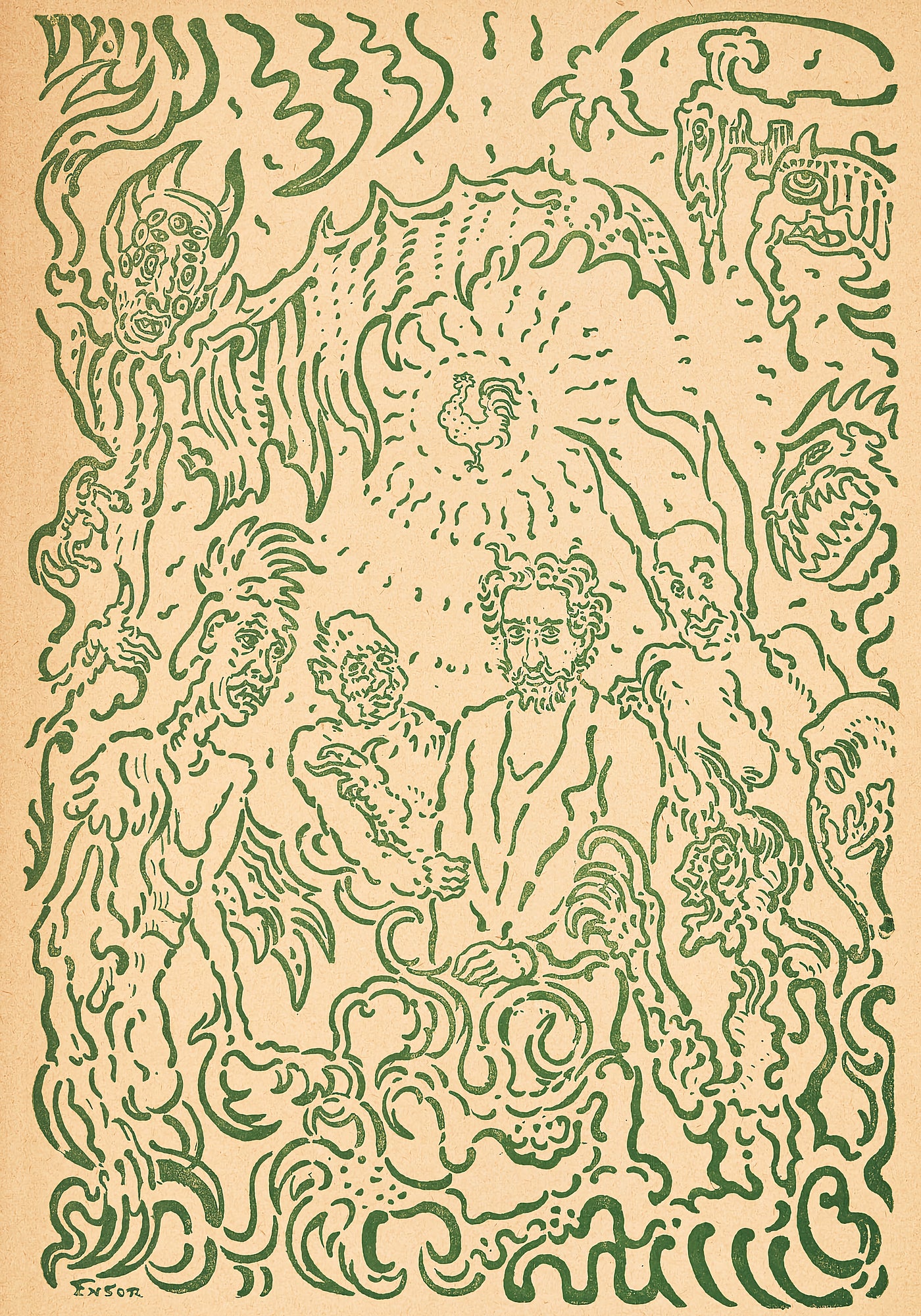 Demons Teasing Me by James Ensor, 1898 - Wrapping Paper
