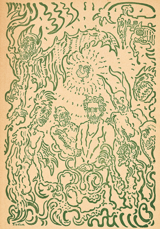 Les démons me taquinent par James Ensor, 1898 - Papier d'emballage