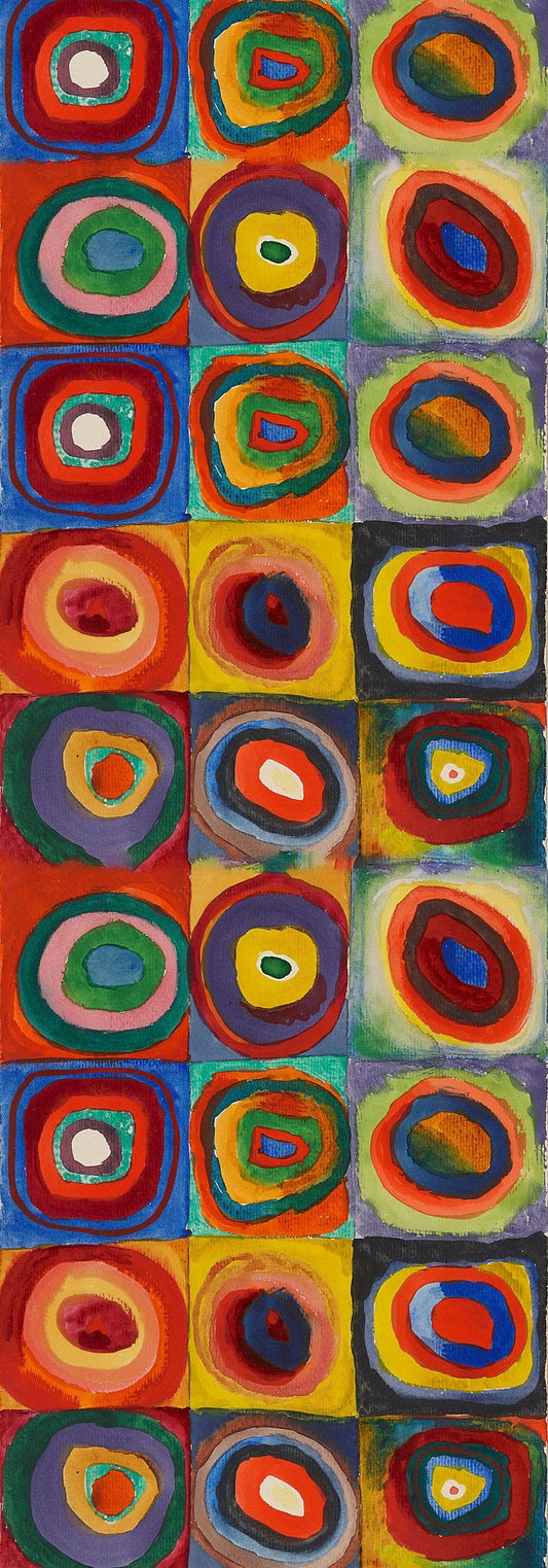 Conception basée sur l'étude des couleurs, carrés avec anneaux concentriques de Wassily Kandinsky - 1913 - Papier d'emballage