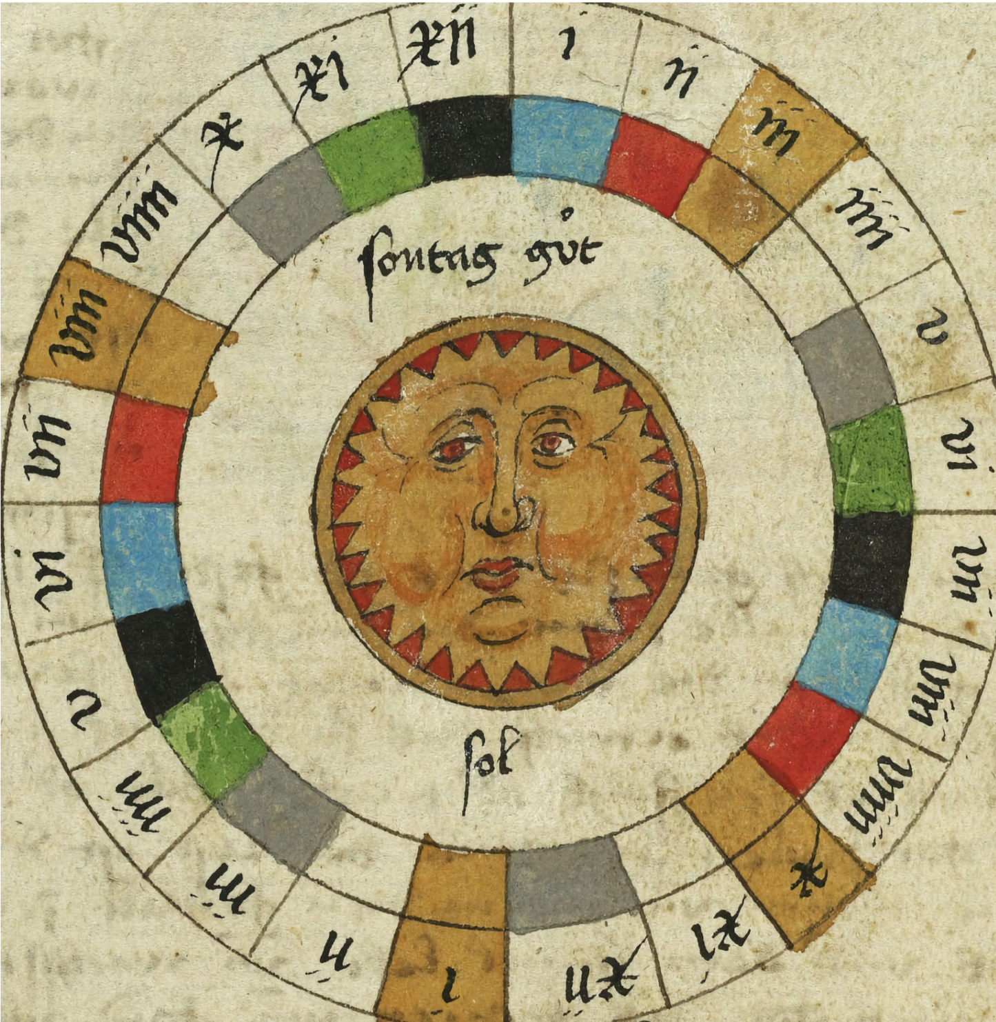 Diagrama para el domingo, c.1464 - Cuadrado Tarjetas de felicitación