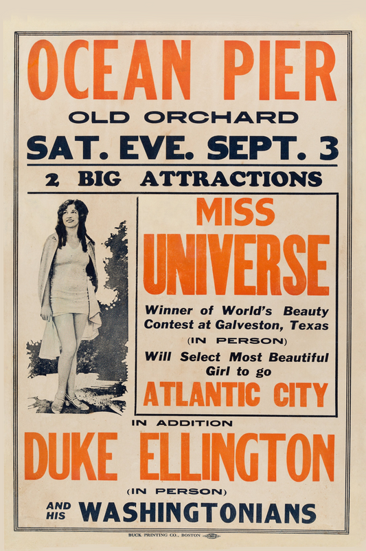 Duke Ellington &amp; His Washingtonians 1927 'Miss Univers' Concert Poster - Carte postale