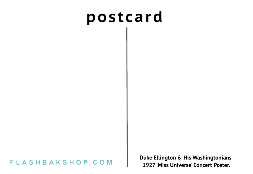 Duke Ellington & His Washingtonians  1927 'Miss Universe' Concert Poster - Postcard