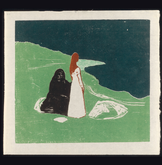 Dos mujeres en la orilla de Edvard Munch, 1898 - Cuadrado Tarjetas de felicitación