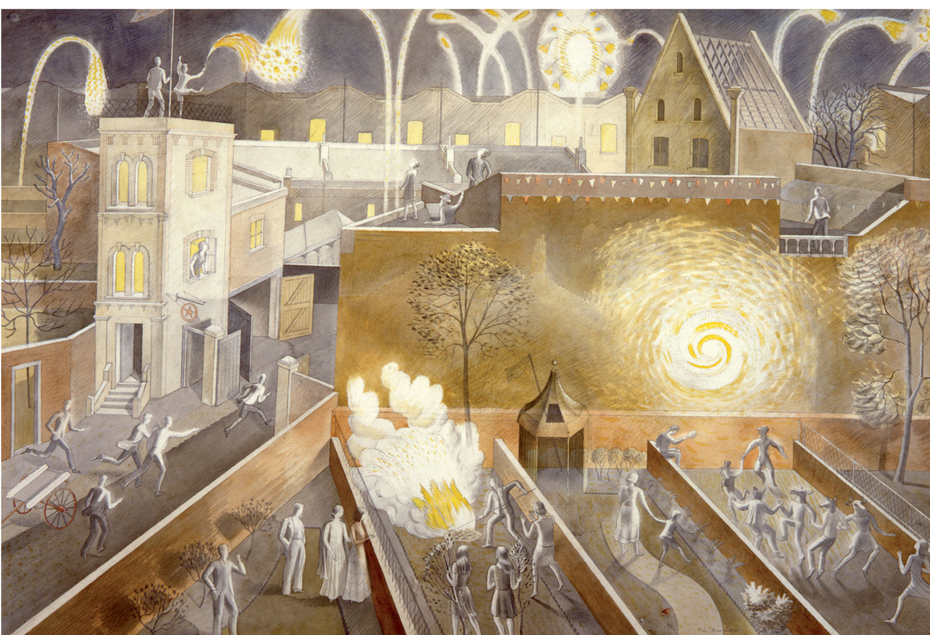 Fireworks by Eric Ravilious, c.1938 - Postcard