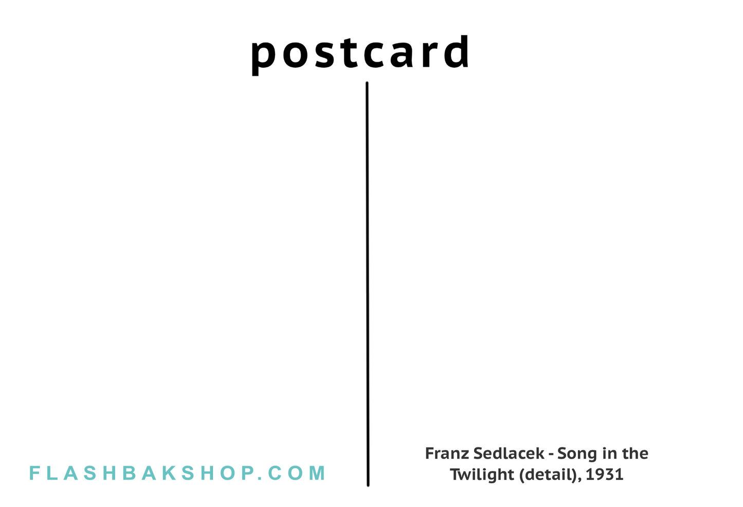 Chanson au crépuscule de Franz Sedlacek, 1931 - Carte postale