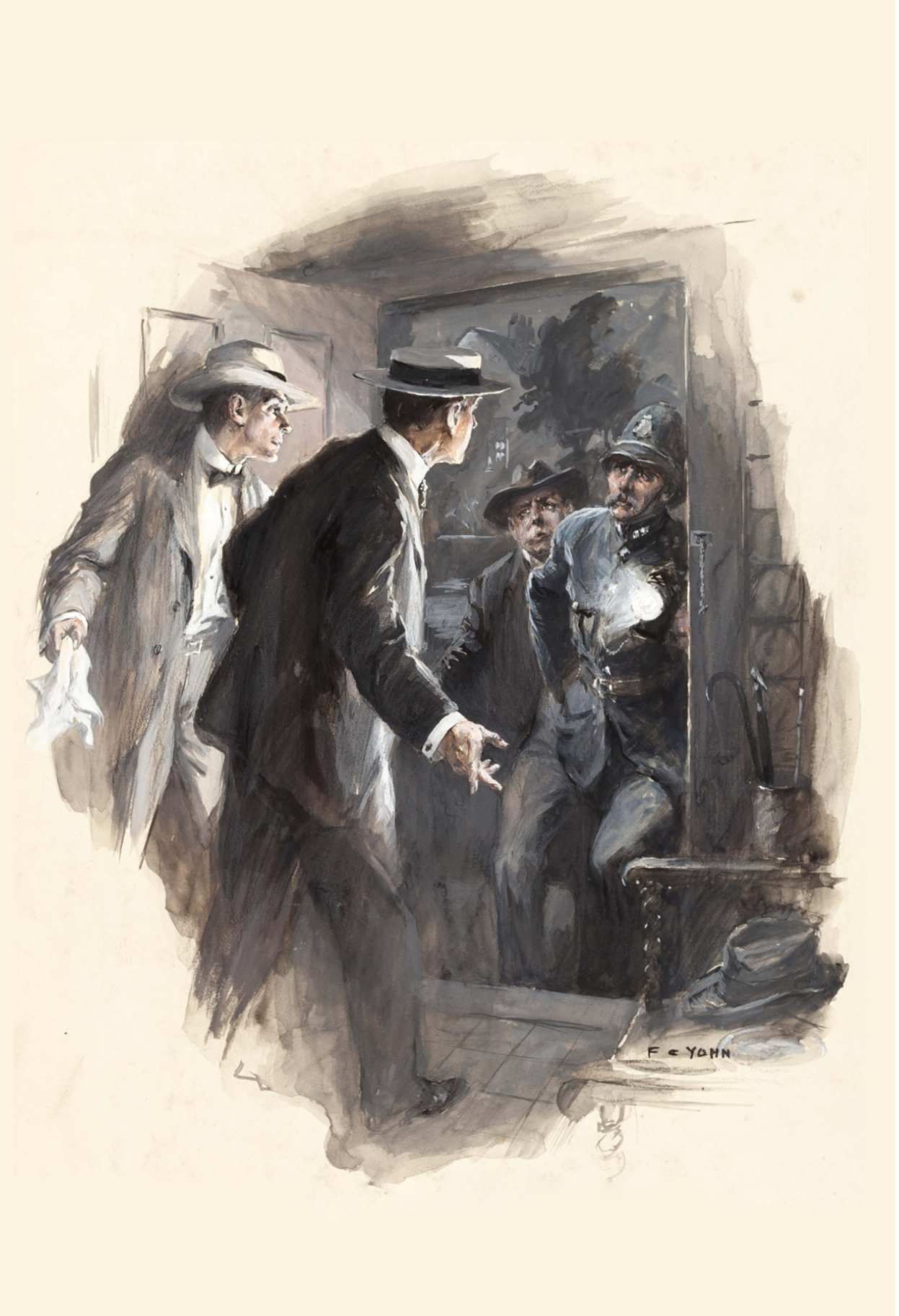 Frederick Coffay Yohn (as F. C. Yohn) Witching Hill Novel Illustration Original Art Group of 2 (Charles Scribner's Sons, 1913) - Postcard