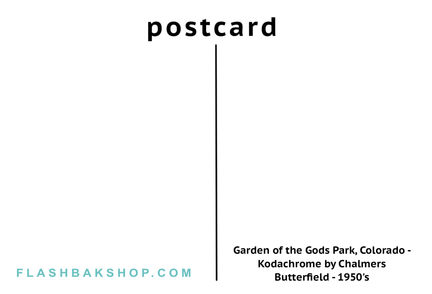 Garden of the Gods Park, Colorado - Kodachrome de Chalmers Butterfield, années 1950 - Carte postale