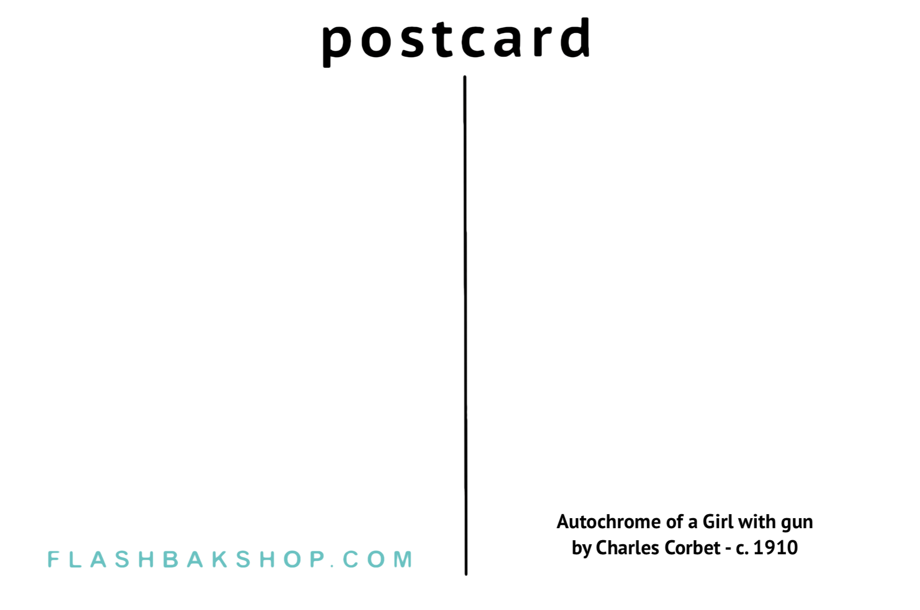 Girl with gun (Autochrome) by Charles Corbet - c. 1910 - Postcard