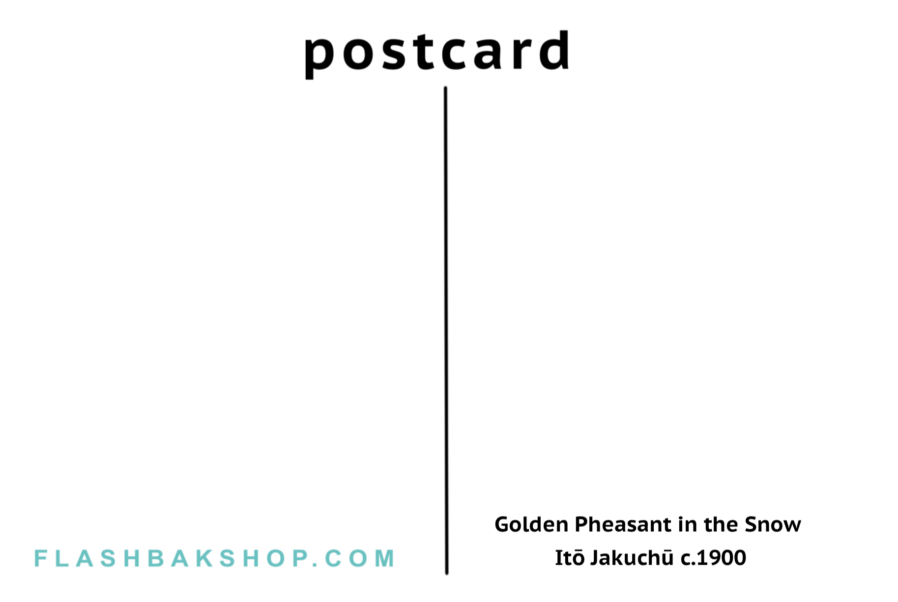 Golden Pheasant in the Snow by Ito Jakuchu, c.1900 - Postcard