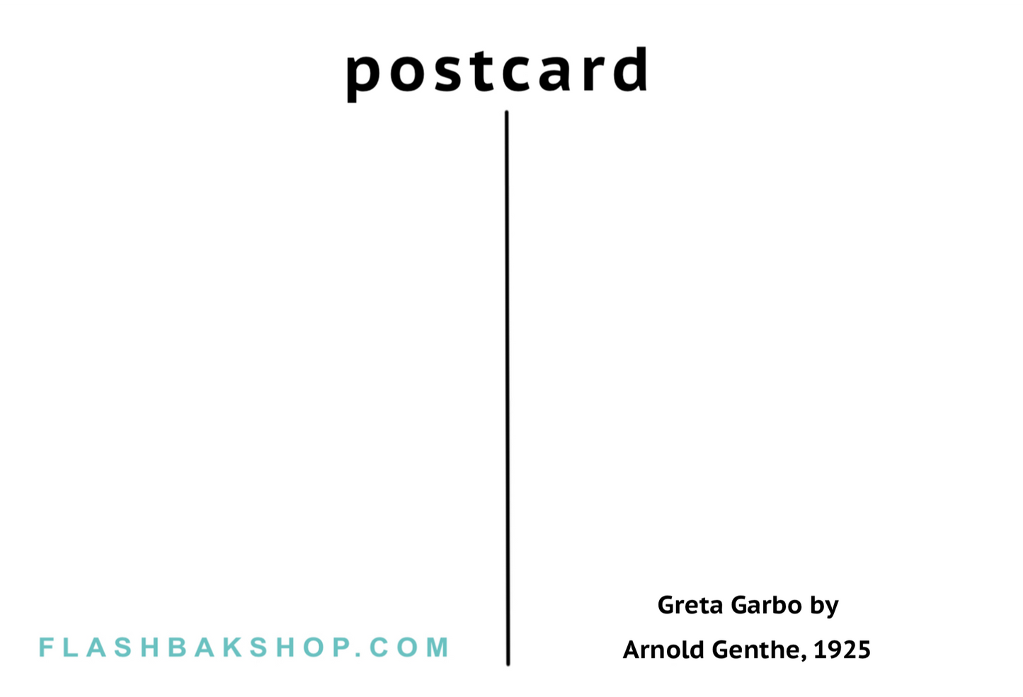 Greta Garbo de Arnold Genthe, 1925 - Postal