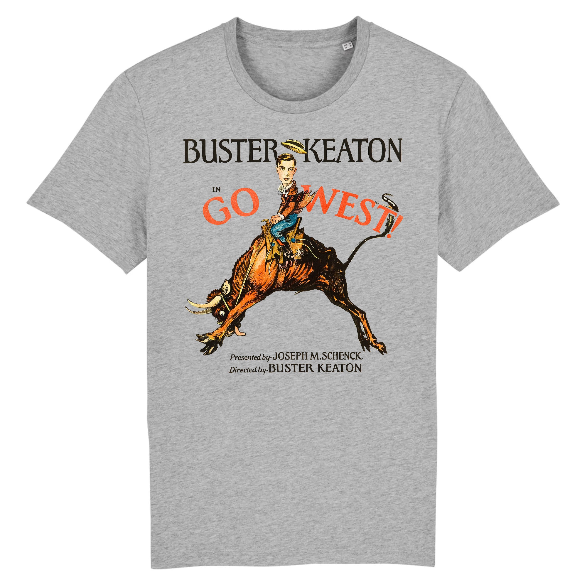 Buster Keaton en Go West, 1925 - Camiseta de algodón orgánico