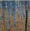 Beech Grove by Gustav Klimt, 1902 - Square Greeting Card