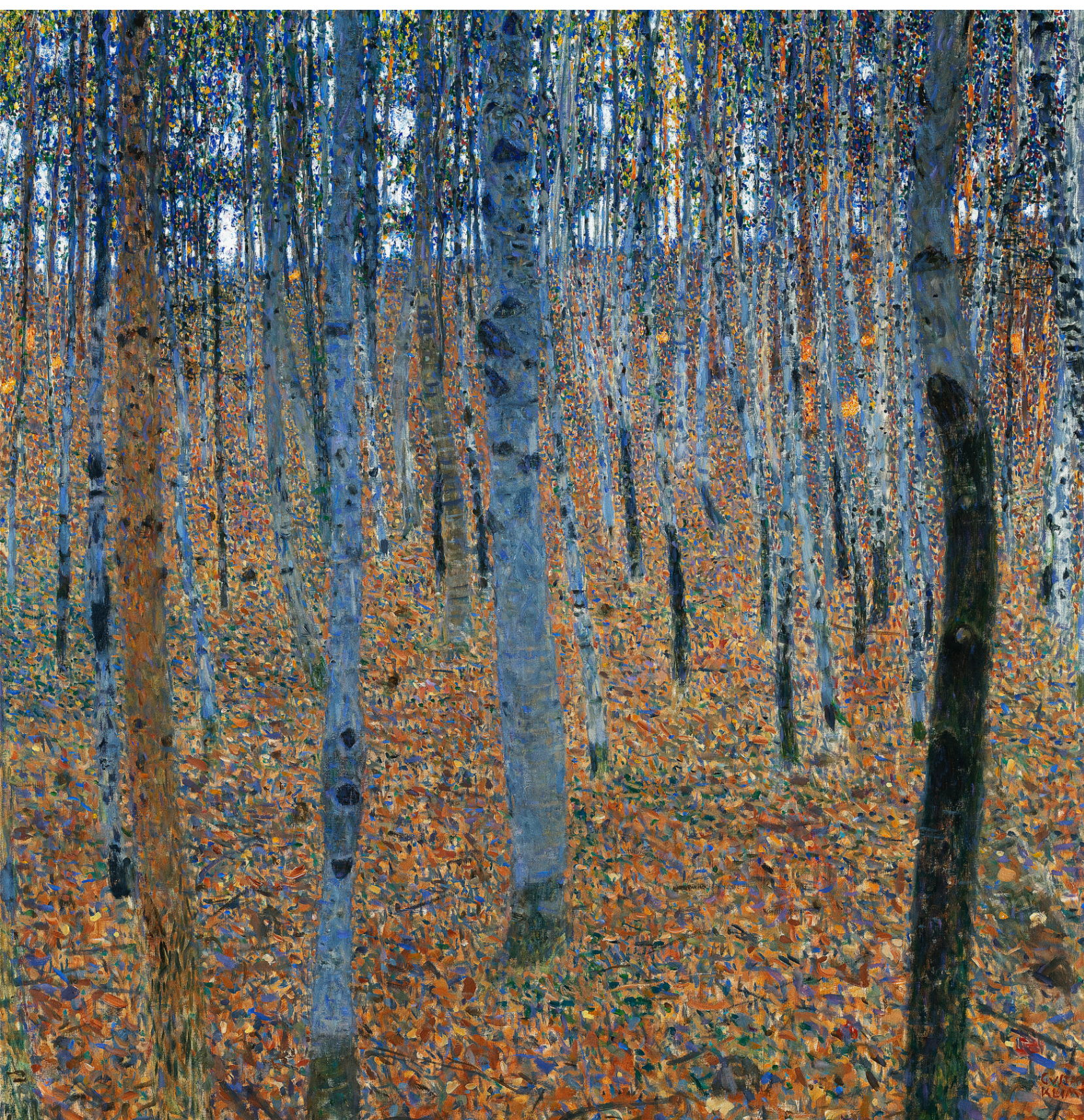 Beech Grove by Gustav Klimt, 1902 - Square Greeting Card