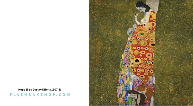 Hope II by Gustav Klimt, 1907-8 - Square Greeting Card
