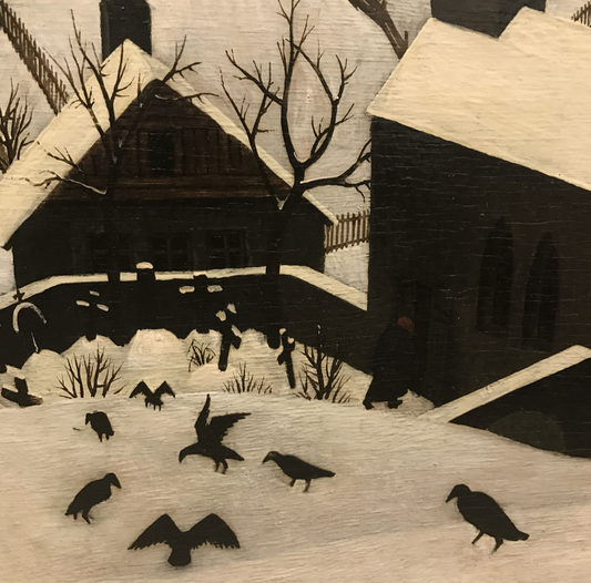 Hunters in the Snow by Franz Sedlacek, 1930 - Square Greeting Card