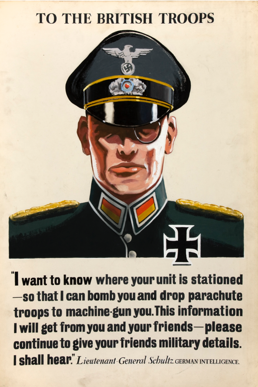 Imagined German Intelligence Officer WW2 - Postcard