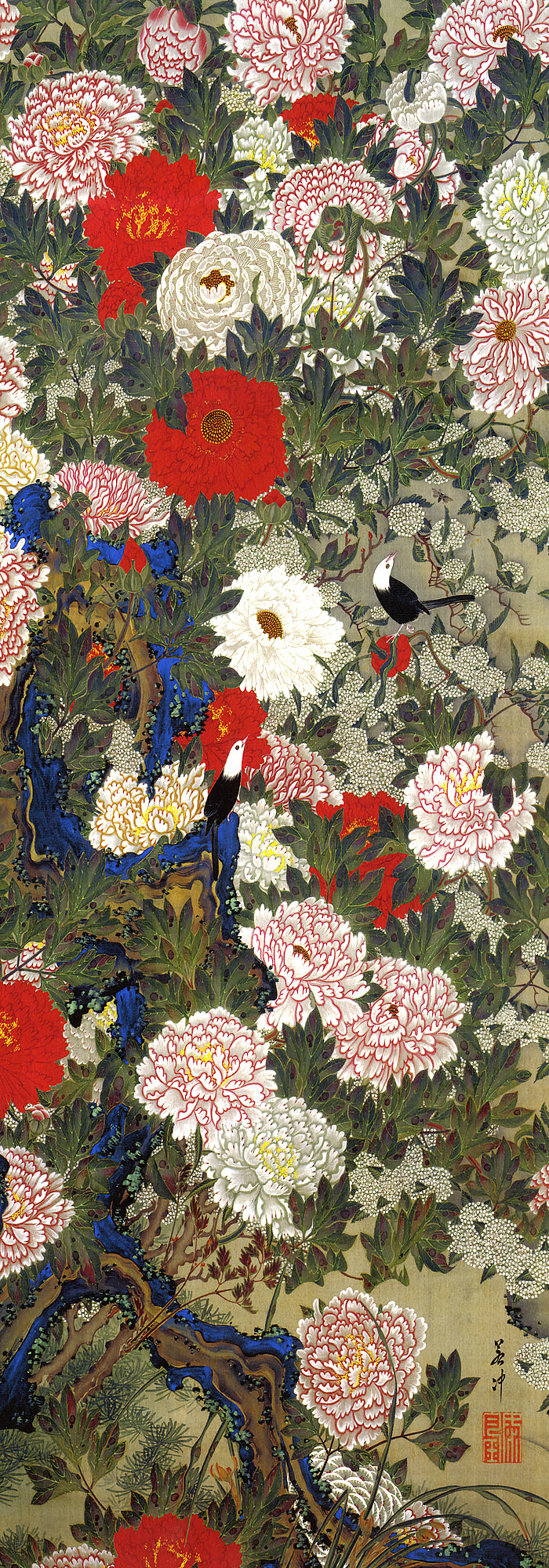 Birds and Peonies (detail) by Ito Jakuchu, c.1750 - Wrapping Paper