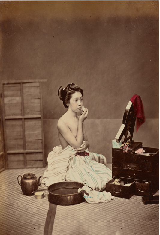 Japanese Toilet by Kusakabe Kimbei, 1890s - Postcard
