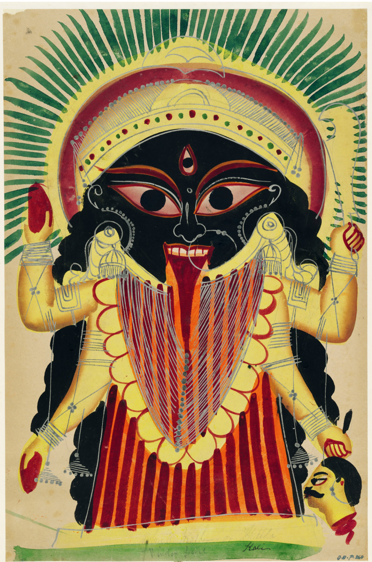 Kali, Kalighat, Kolkata (Calcuta, Bengala Occidental, India, siglo XIX - Postal