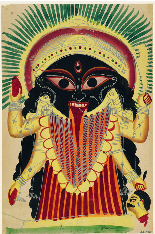 Kali, Kalighat, Kolkata (Calcutta, Bengale occidental, Inde, XIXe siècle - Carte postale
