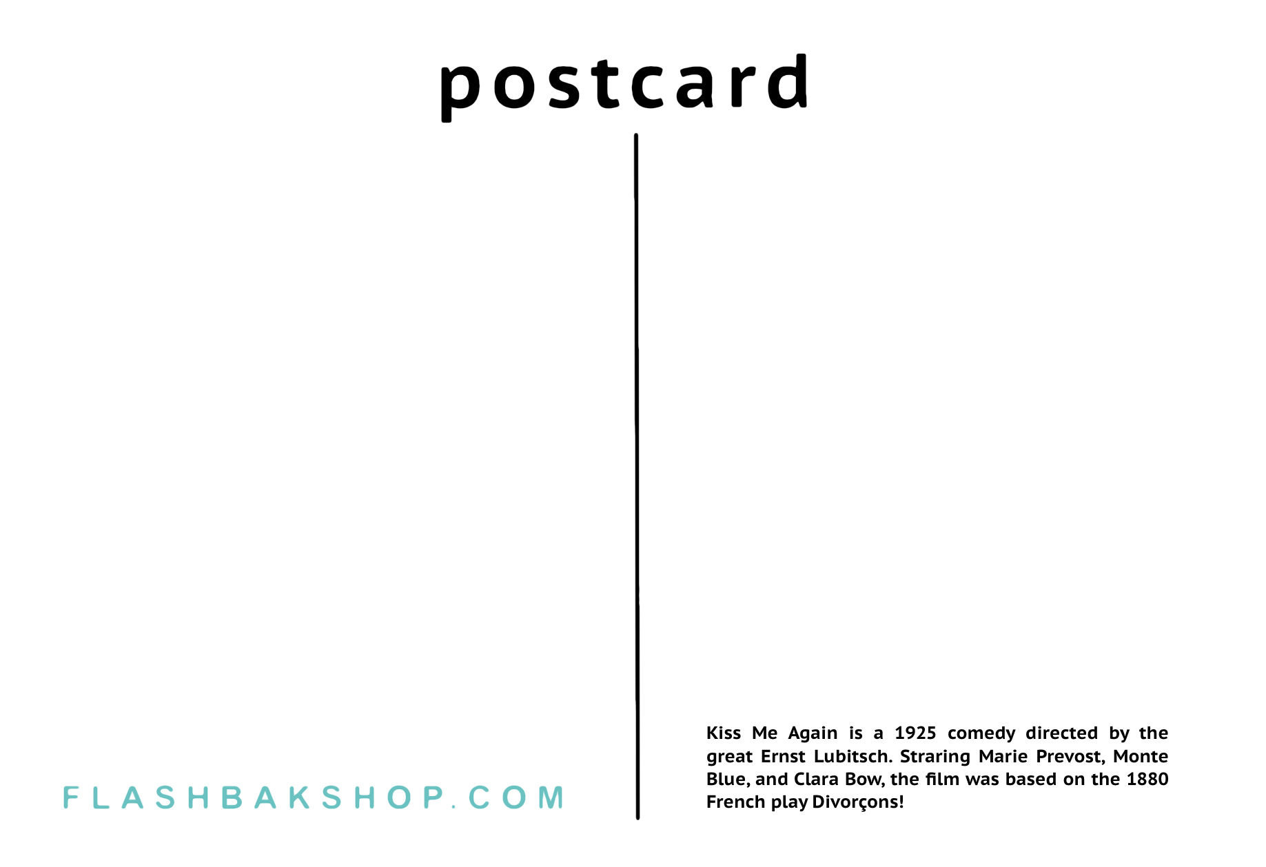 Kiss Me Again, 1925 - Postcard