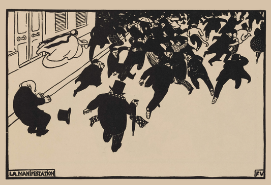 La Manifestation (La manifestación de Félix Edouard Vallotton, 1893 - Postal