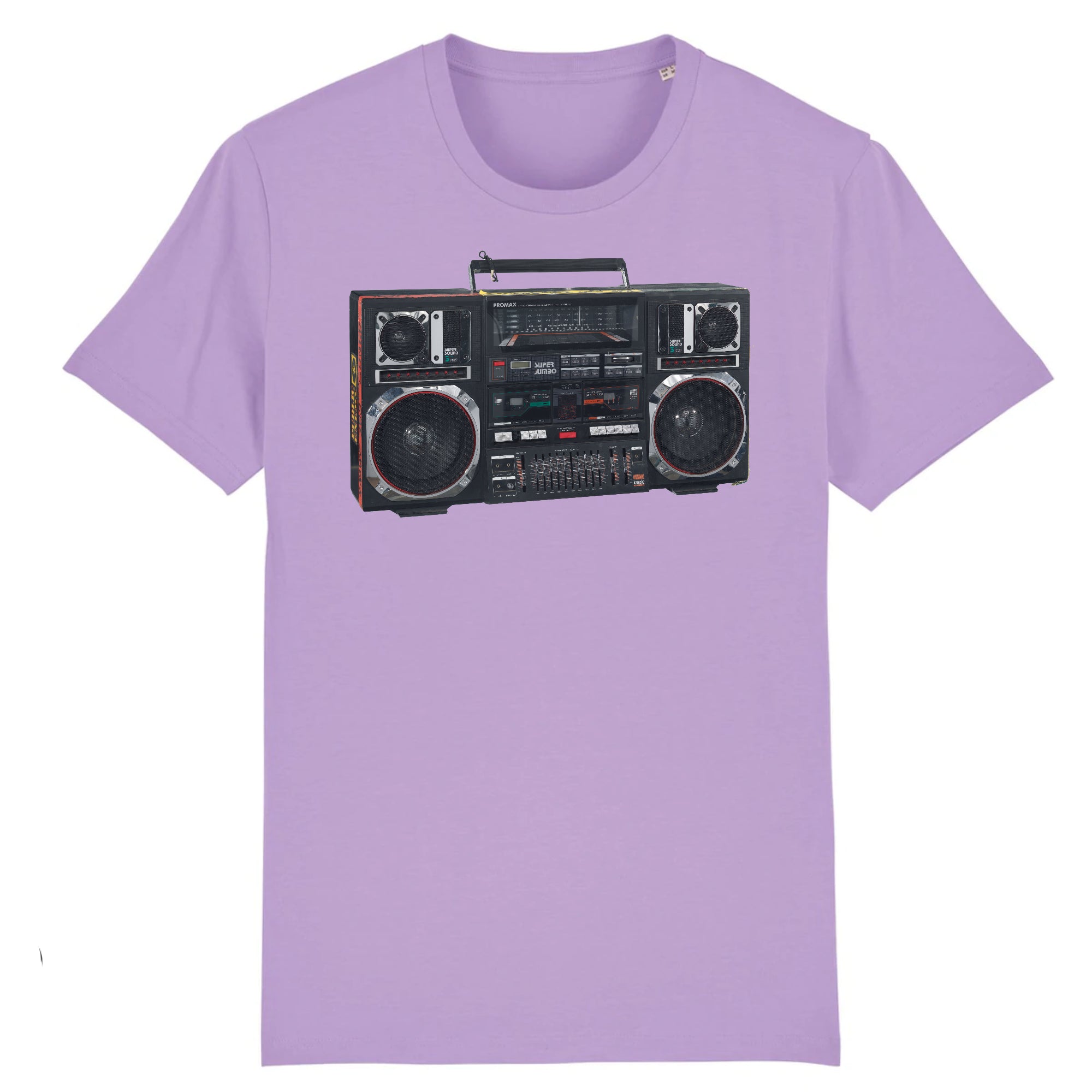 A Promax Super Jumbo Boombox Used by Radio Raheem in the Spike Lee's Do the Right Thing, 1989 - Organic Cotton T-Shirt