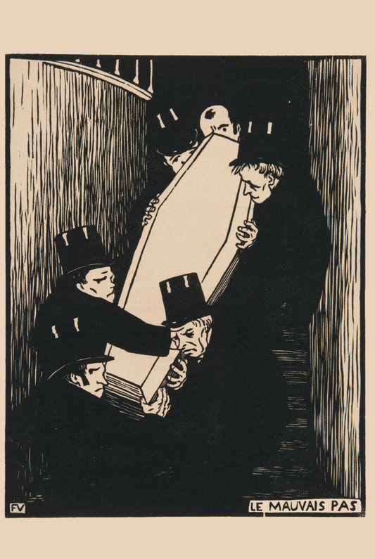 Le Mauvais Pas (The False Step) by Félix Edouard Vallotton, 1893 - Postcard