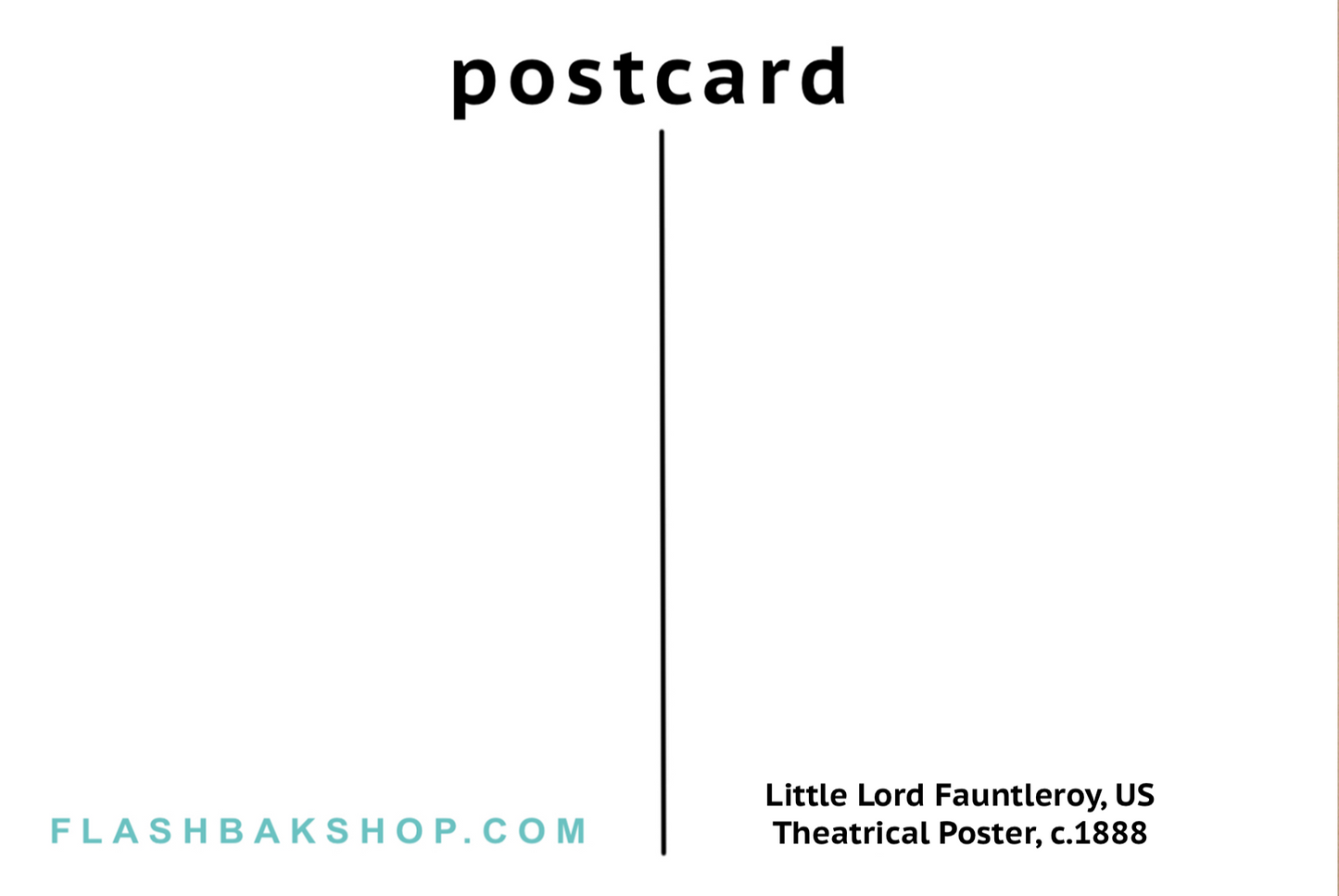 Little Lord Fauntleroy, affiche théâtrale américaine, vers 1888 - Carte postale