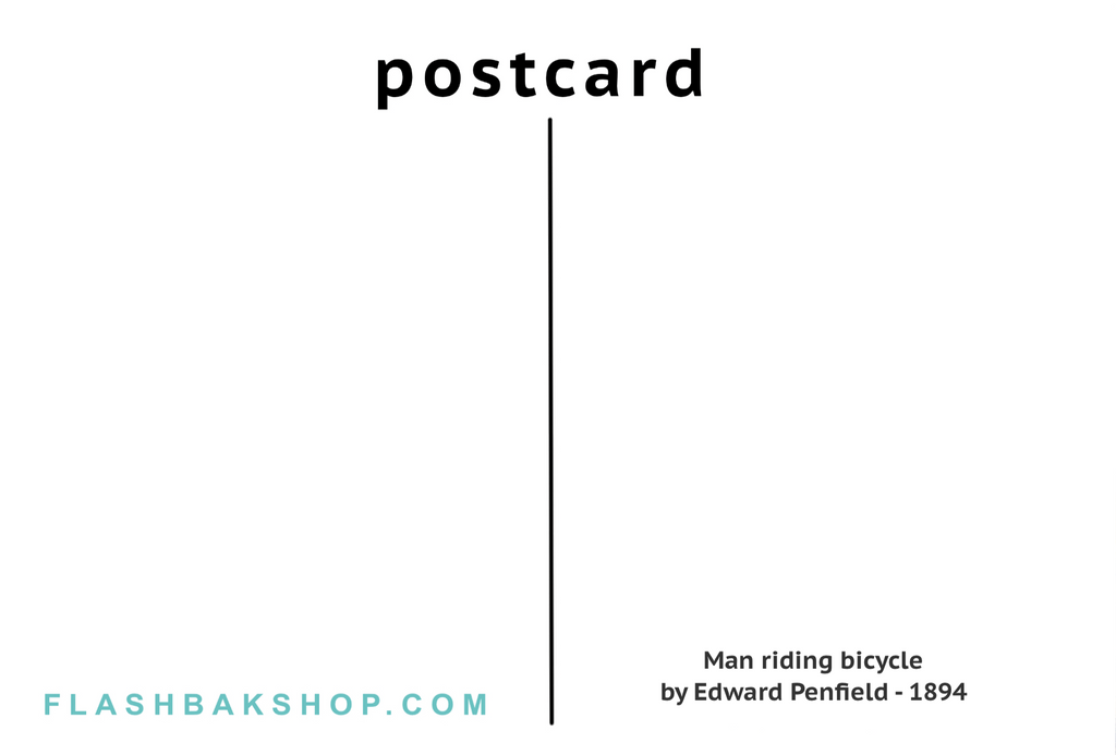 Man riding bicycle by Edward Penfield, 1894 - Postcard