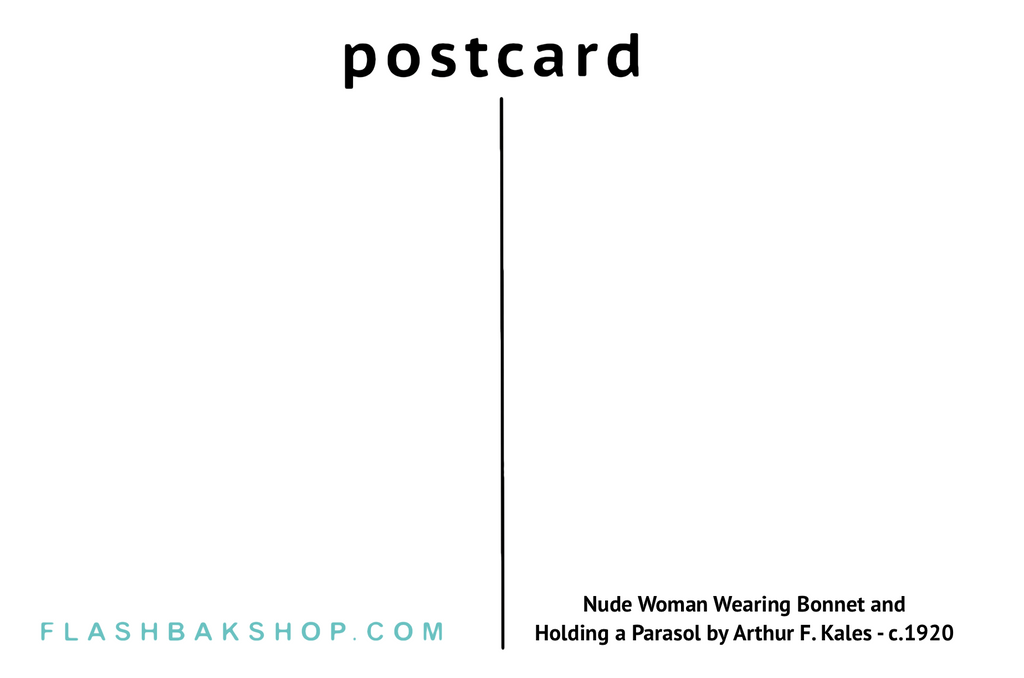 Mujer desnuda con capó y sosteniendo una sombrilla de Arthur F. Kales - c.1920 - Postal