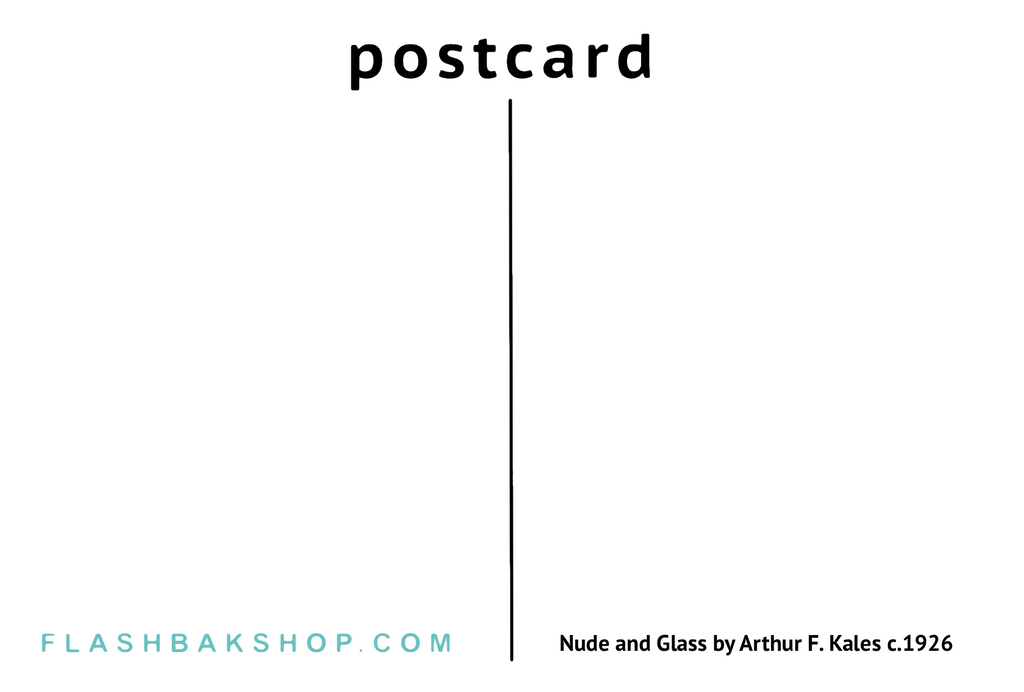 Nude woman and Glass by Arthur F. Kales c.1926 - Postcard