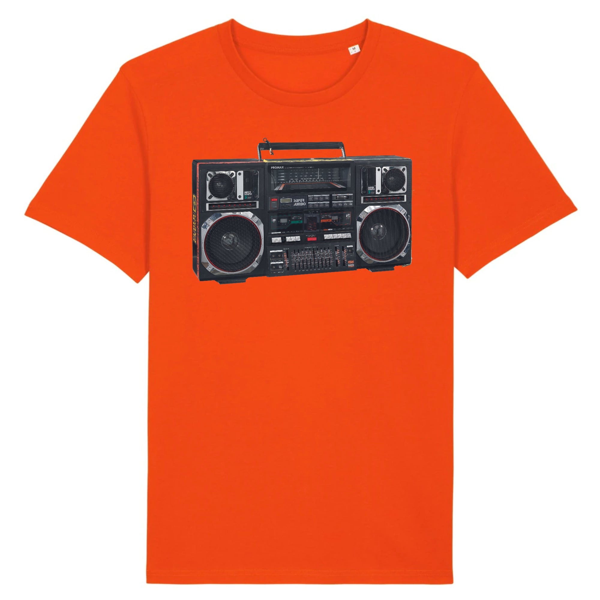 A Promax Super Jumbo Boombox Used by Radio Raheem in the Spike Lee's Do the Right Thing, 1989 - Organic Cotton T-Shirt
