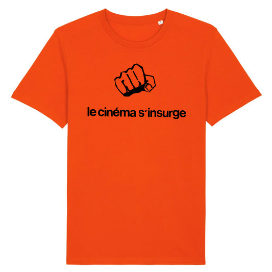 Cinema S'Insurge (El cine se levanta), diseño de cartel emitido por estudiantes de cine universitarios radicales de París tras los levantamientos de mayo de 1968 - Camiseta de algodón orgánico