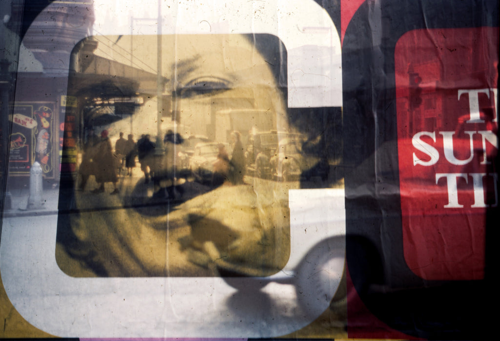 Face reflection London's West End by Bob Hyde c.1965 - Postcard 