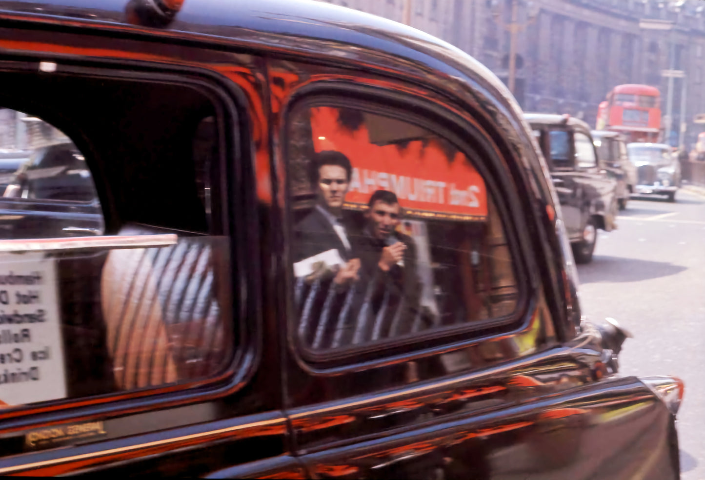 Reflection in London Taxi West End by Bob Hyde c.1965 - Postcard 