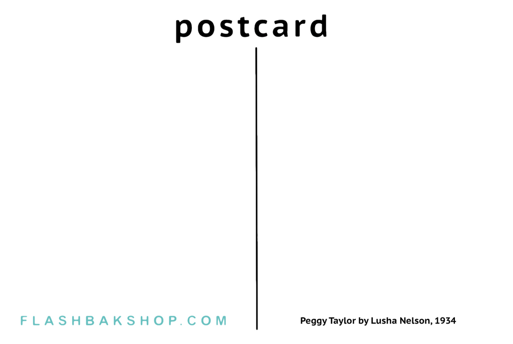 Peggy Taylor de Lusha Nelson, 1934 - Postal