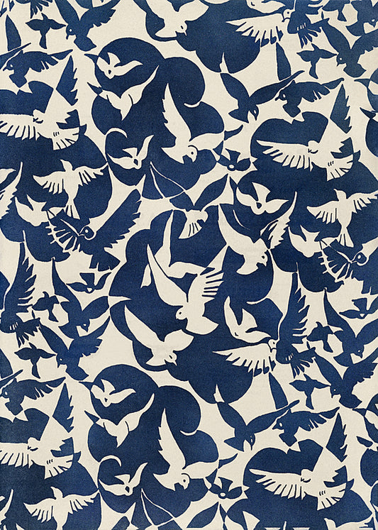 Palomas en blanco y azul de la revista Art Goute Beaute, 1928 - Papel de regalo