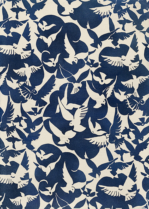 Pigeons in White and Blue from Art Goute Beaute magazine, 1928 - Wrapping Paper