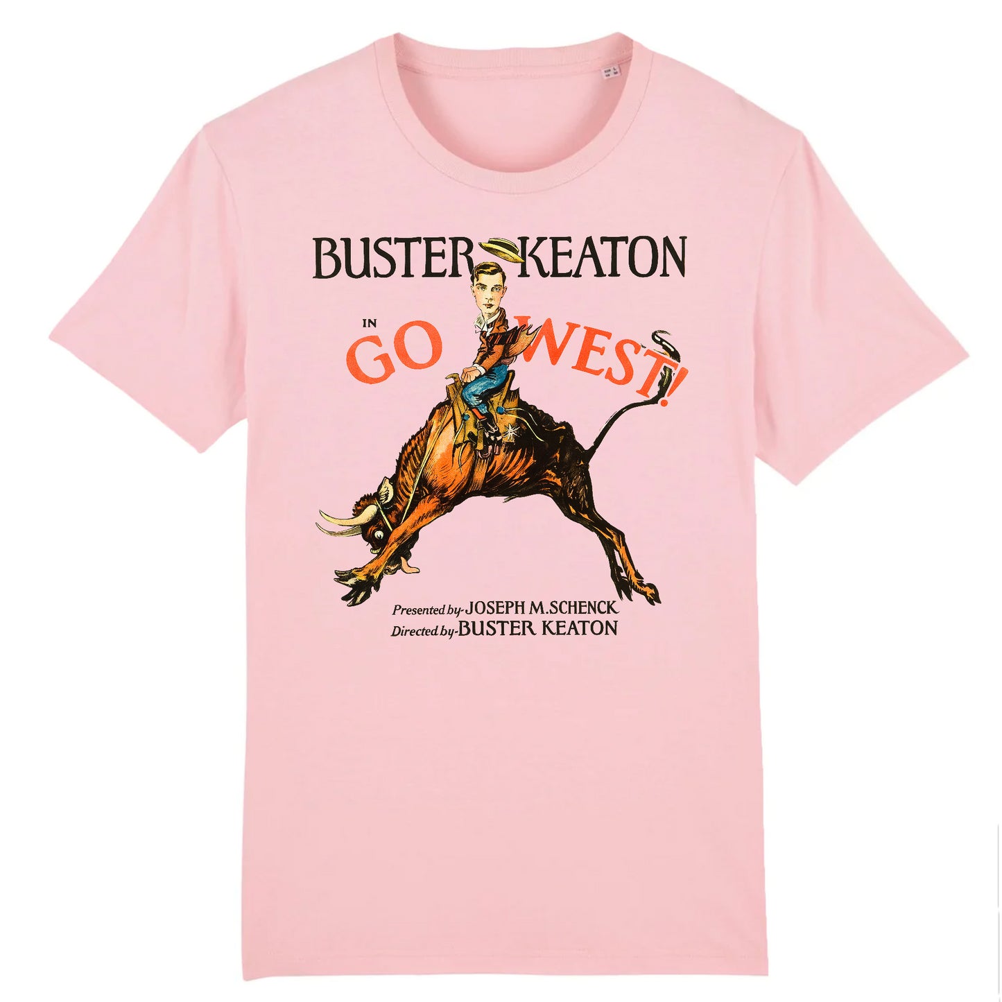 Buster Keaton en Go West, 1925 - Camiseta de algodón orgánico