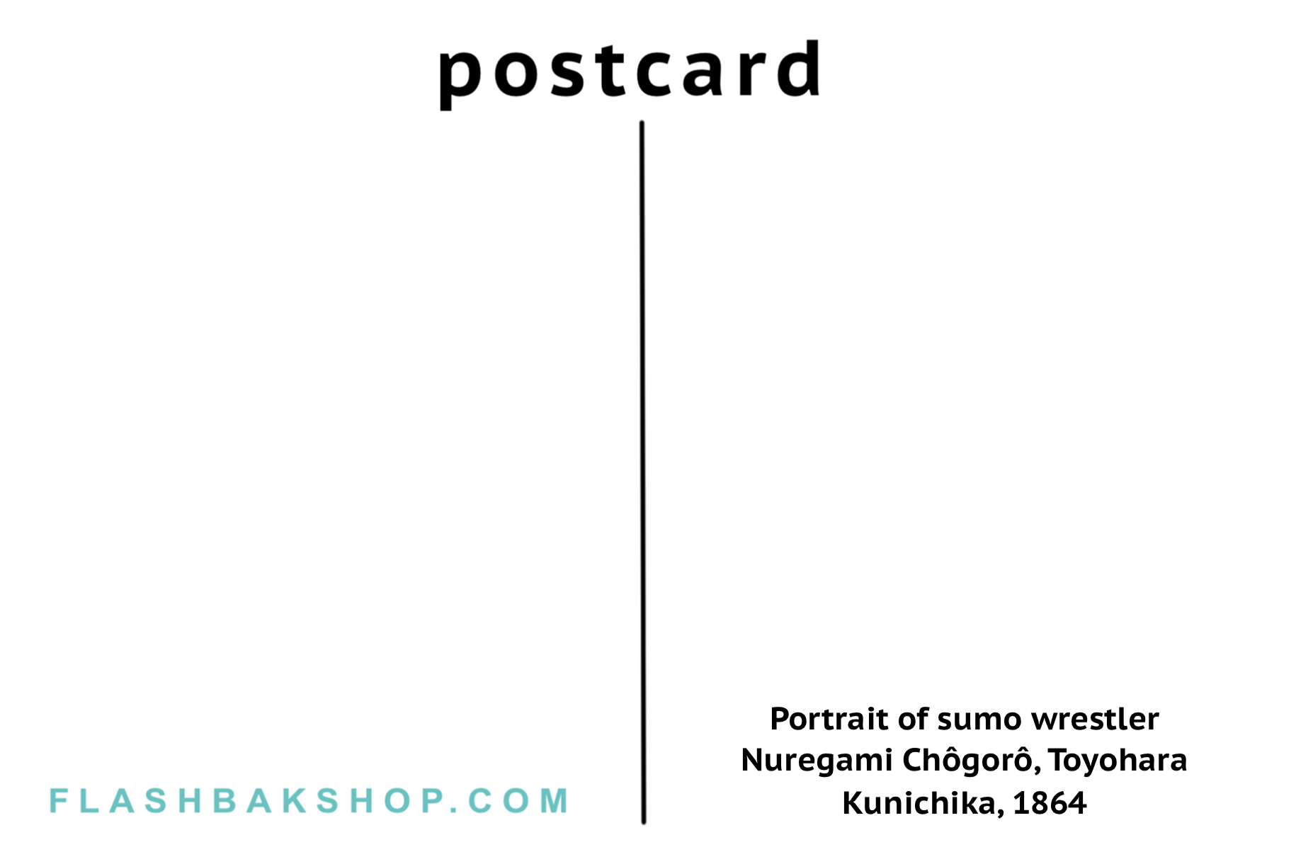Retrato del luchador de sumo Nuregami Ch“gor“, Toyohara Kunichika, 1864 - Postal